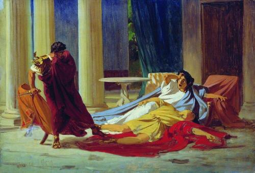 artist-bronnikov:Murder scene, 1859, Fyodor BronnikovMedium: oil