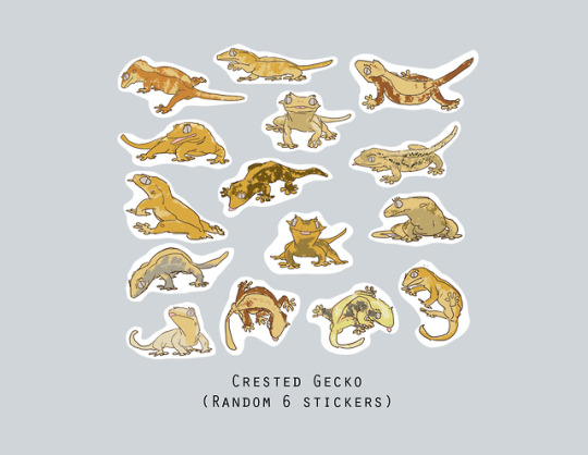 Reptile stickers! Crestie, Crested Geckos Ball Python, Snek Axolotl Leopard geckos https://www.etsy.com/uk/shop/naniiebim