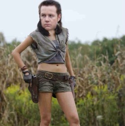 ella-guru:  twdhgfan:  I think we should all stop to appreciate Josh McDermitt’s twitter dp… JOSH YOU ARE THE BEST 😂  Will you look at those hips! That’s one foxy guuuurl! *snap snap*