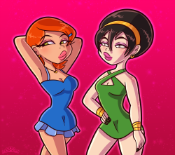 princesscallyie:  A few commissions I did Art Blog~   dat gwen and toph~ &lt; |D’‘‘‘