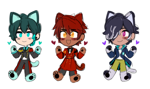 obey me neko charms maybe? (this is just a concept sketch! the finished desgins will be so clean and