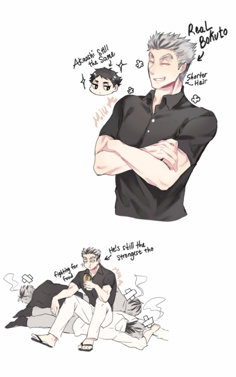 akira-akatsuki:  Bokuaka family with 3 (not so little) sons ٩(•ᴗ• ٩)  Presented by my sister ( ig : miu_akatsuki )  And don’t forget to visit our shop at akatuki.tictail.com ❤