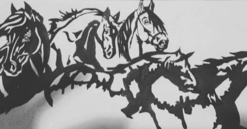 #horses #art #bored #sharpie #blackandwhite