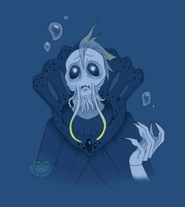 The Kalo (fish lady) Queen NPC from a Starfinder game. She always looks sad...