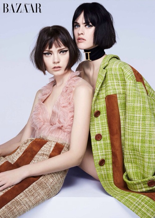 Harper’s Bazaar US March 2015. Lara Stone, Rosie Huntington Whitely, Liu Wen & Saskia de B