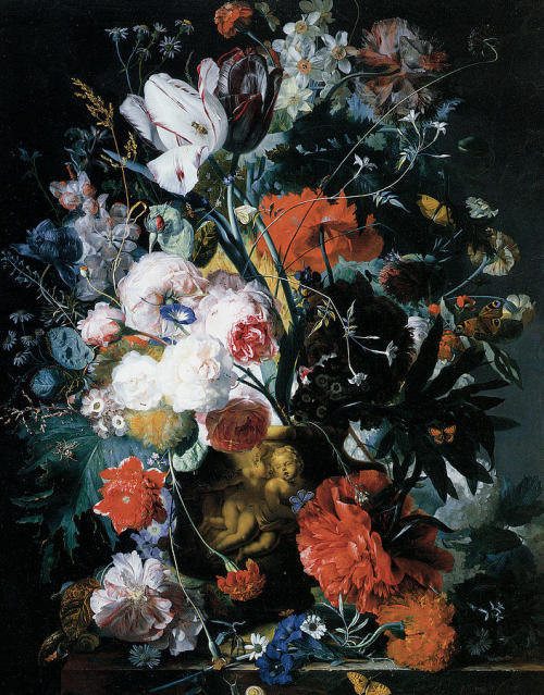 wtxch: Jan Van Huysum Vase of Flowers, c. 1720