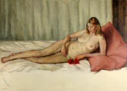 artbeautypaintings:  Lying nude - Maria