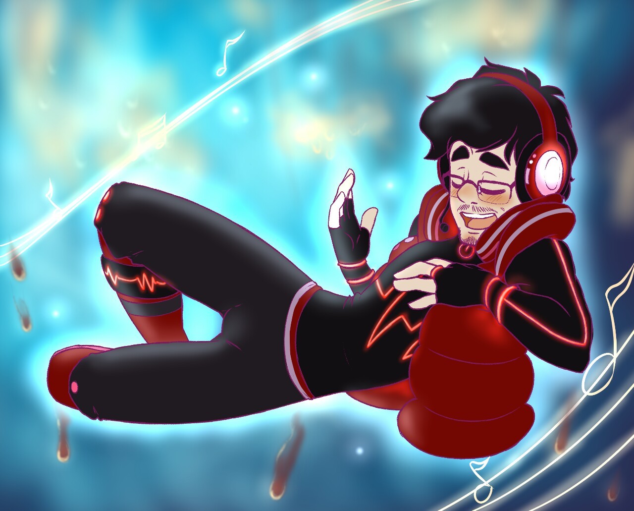 lavenderkhajiit:  ;A; I’m so happy with how this turned out!  Vocaloid Markiplier.