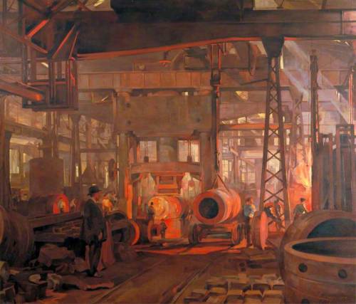 ANNA AIRYThe &lsquo;L&rsquo; Press: Forging the Jacket of an 18-Inch GunOil on Canvas183 x 2