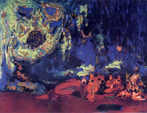 russian-style: Leon Bakst - Scenery design from “The Firebird”, 1910s 