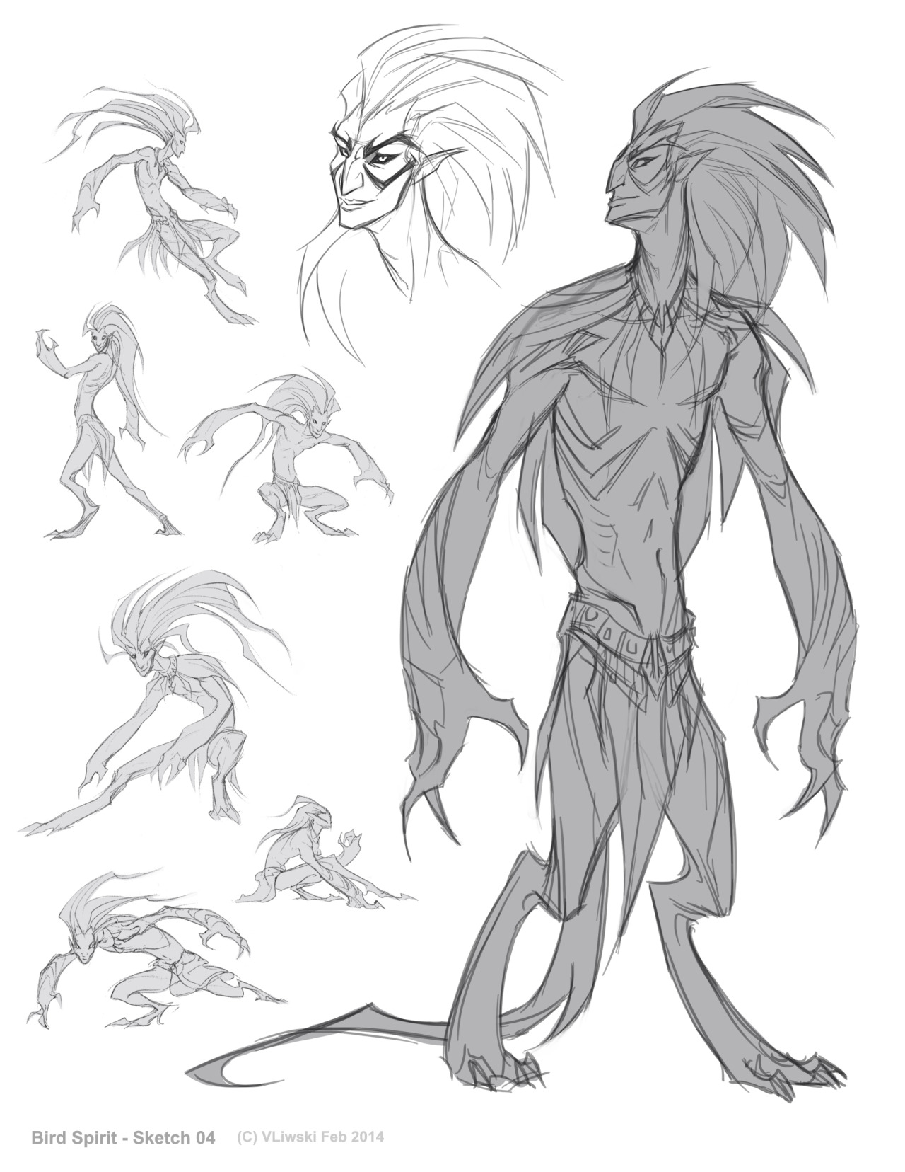 zebrafeets-art:  A character dump from my senior project about Sedna, the Inuit goddess
