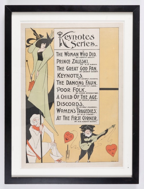 BEARDSLEY (Aubrey). Keynotes Series. Lithographic poster advertising the first 10 novels in the &ld