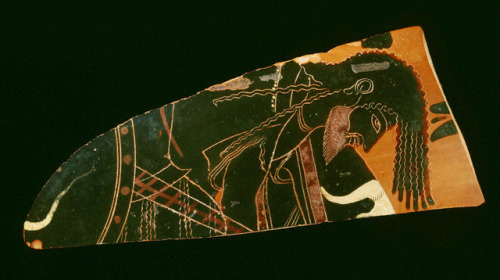 fishstickmonkey:Fragment from black-figure neck amphoraGreek, Attic; Geryon, ca. 530 B.C.Attributed 