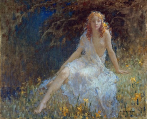 Ophelia.1926.Oil on Canvas.66.04 x 81.6 cm.Art by Arthur Prince Spear.(1879-1959).