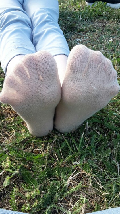 Her sexy feet on the grass 1/3 I love footlets!