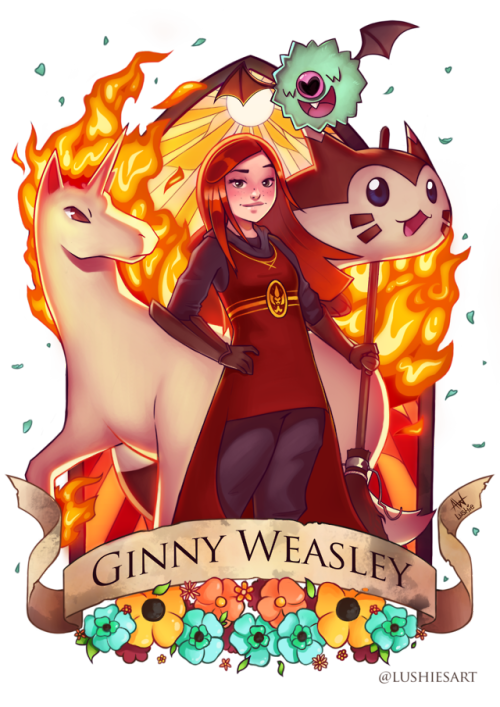  Pottermon: Ginny Weasley I thought it would be cool to draw her in her Quiddich outfit instead of j