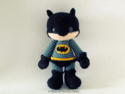 podkins:  BATMAN!  Tales of Twisted Fibers shares a free crochet amigurumi pattern for making your very own adorable Batman.  I was particularly moved by the following note on the blog:If you liked this free amigurumi pattern, would you please consider