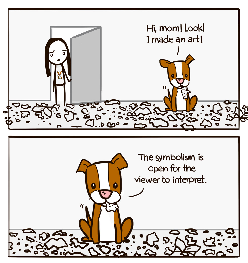 kickingcones:My dog’s art is too progressive for my small, feeble mind to comprehend