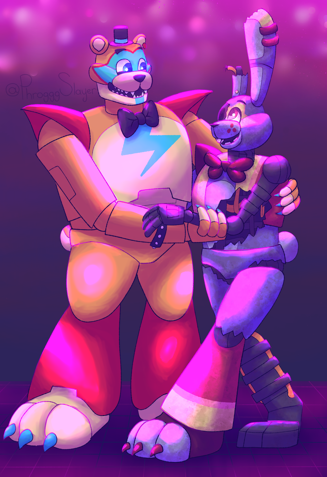 Glamrock Bonnie & Freddy by Poqunawff