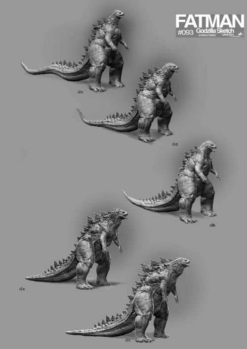visualreverence:  Early Weta Workshop designs for Godzilla by Christian Pearce and Andrew Baker. [vi