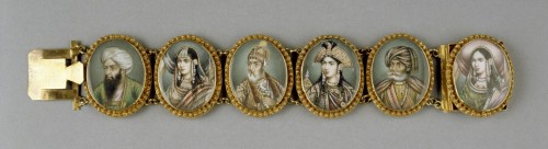 mughalshit:Bracelet with Miniature PortraitsIndia (Delhi), Mughal/British Raj, c. 1860 - 1870Waterco