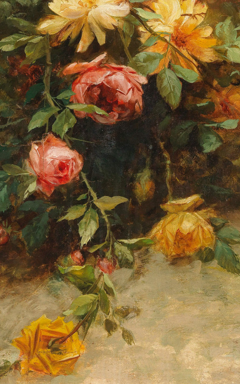 antoniettabrandeisova:Roses (detail), Giacinto Bo (Italian, 1832–1912)