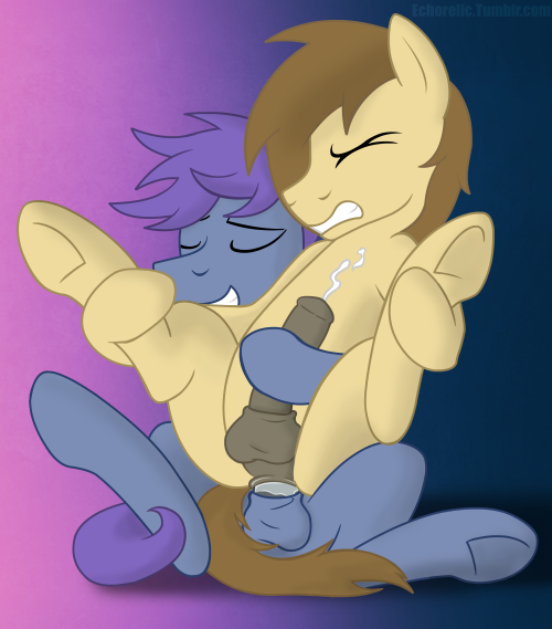 fleet-wing:  echorelic:  And a reach around like a sir. Pony dong and booty funSo I was talking to fleet-wing the other day and he jokingly asked from something exactly like the Soarlane photo I did, only it’d be backwards and feature our oc’s. And
