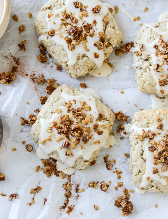 fullcravings:  Oatmeal Crunch Scones with Maple Glaze
