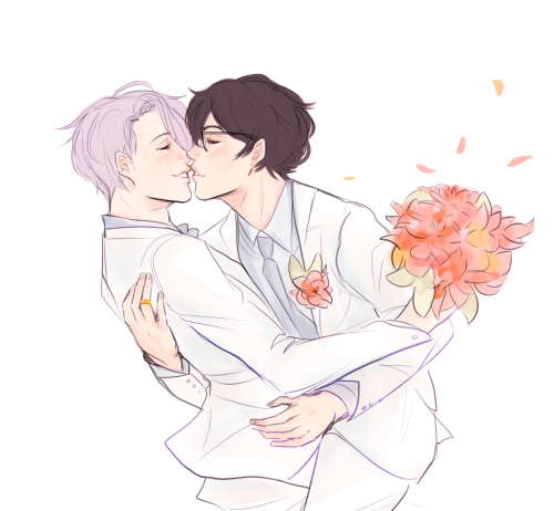 space-nagisa:i’m ok*remembers victor and yuuri literally got engaged, forgets how to breathe, 