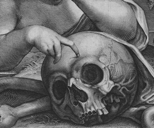 deathandmysticism:Simon de Passe, Detail of Memento Mori, 1612