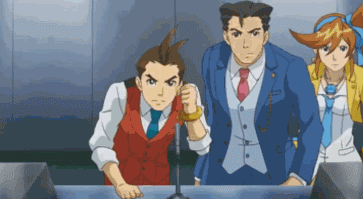 enjoythepetrichor:Dual Destinies Cutscenes! ヽ(*ﾟ∇ﾟ*)ﾉBecause being a lawyer is dramatic and serious 
