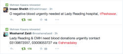 ainsleyhayess:  i haven’t seen anything on tumblr about this yet - hospitals in Peshawar badly need O negative blood donations. i’m sure people there already know this, but i’m putting it out there just in case some don’t, with the phone number