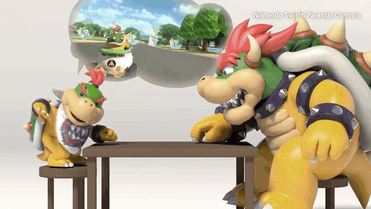 soft-deer-bxy:  Bowser is a good dad.Bonus:He giggle.