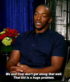 When Anyone Mentions Tom Holland In Front Of Anthony Mackie Ever