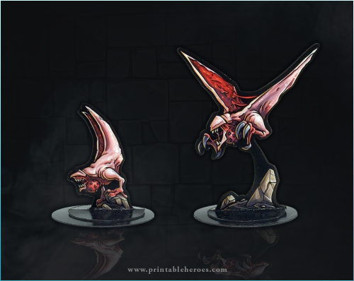 Carrion Crawler, Bat Swarm, and some Abyssal Chicken paper miniatures.https://printableheroes.com/mi