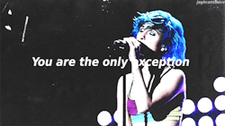 jagkcantdrive:  Paramore - The Only Exception 
