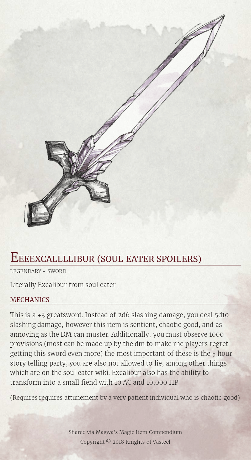 D D Homebrew Magic Items Explore Tumblr Posts And Blogs Tumgir