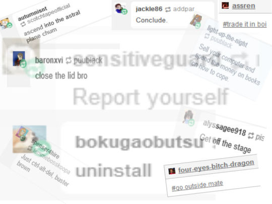 puublack: puublack:  saddest-samurai:  unicornfan:  kissonwakeup:   puublack: Why seriously tell people to kill themselves when ‘deactivate your account’ is 1000x funnier and 1000x less shitty? unplug your controller dawg   forfeit my buddy   concede