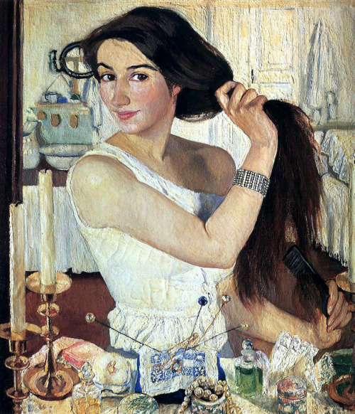 dappledwithshadow:Self portrait. At the ToiletteZinaida Serebriakova - 1909 Tretyakov Gallery - Mosc