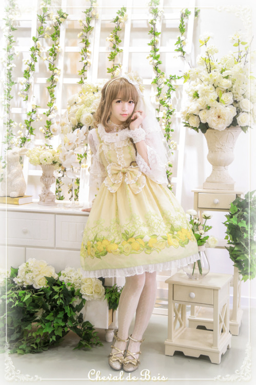 truth2teatold:Cheval de Bois Lemon Garden series preorder - jumperskirt, one piece dress, high wai