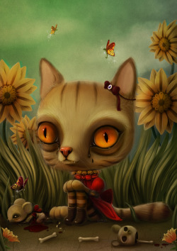 artagainstsociety:  Drama Queenby liransz—If that’s not the cutest lil’ evil kitty!