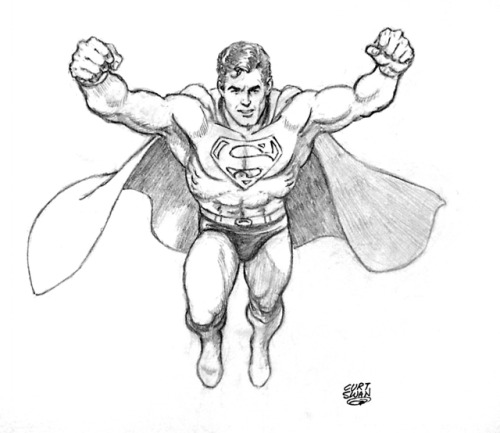 talesfromweirdland: Original Superman drawings by: his co-creator, Joe Shuster (image 1 Silver Agers