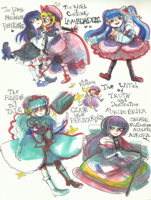 kuropin:almost all witches from umineko MAYBE NOW I CAN FINALLY MOVE ON