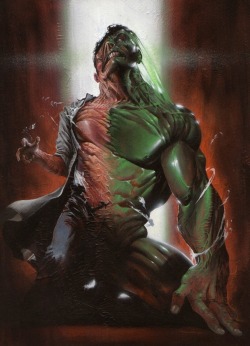 digitalplague:  Hulk by Gabriele Dell’otto   Like the take on Bruce/ Hulk