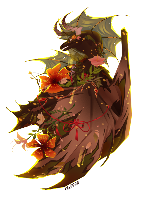 zerkjo-fr:Finished commission for Psi! T’was fun to work on, learned a lot about … Flowers…This is a