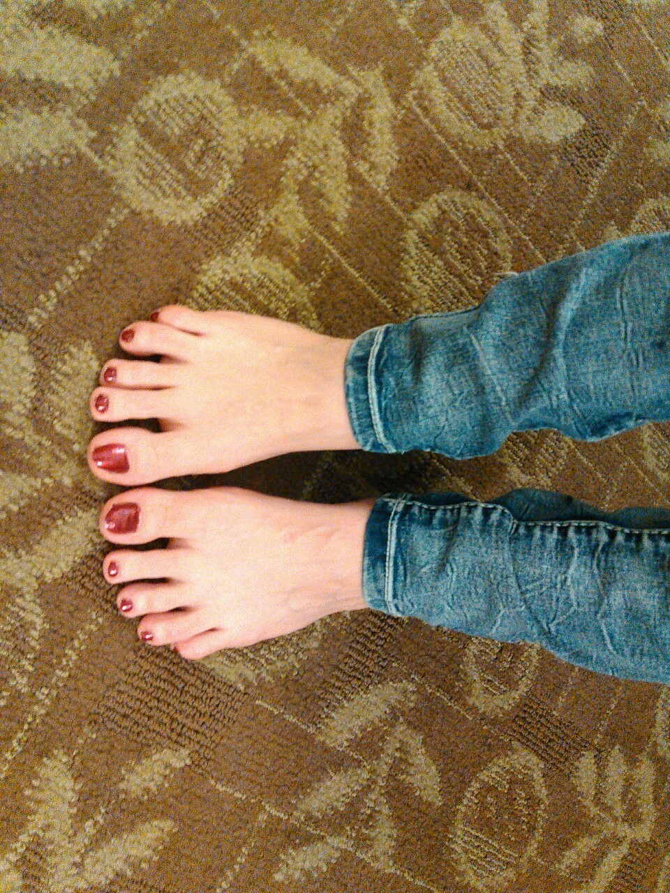 Wife in jeans  Who wants to see more like this. Maybe with some sole and arch shots