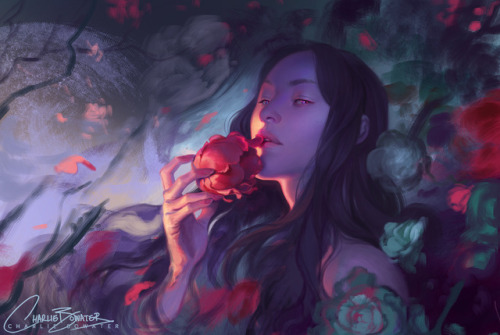 charliebowater:More wips. SHE’S SO MUCH FUN! I recorded the colour sketch process for this so 