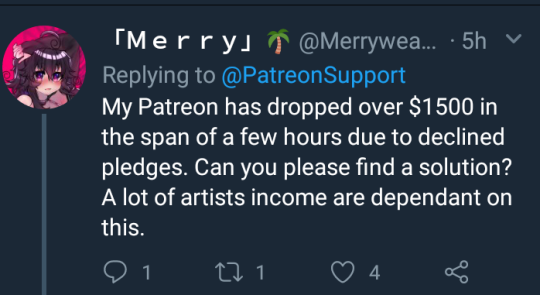 definitely-not-varna  replied to your post  “lol who got dat Patreon headache today?”                         Oh shit, it isn’t just me then? I was spooked when it declined my card. It has never done that before.                    Yeah there
