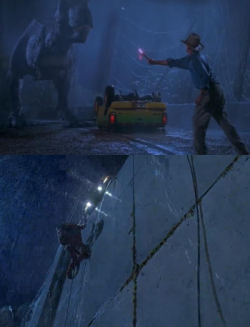 cracked:  Life Continuity finds a way. 5 Movie Plot Holes You Didn’t Notice Due to Editing (Pt. 2)  #5. A T. Rex Apparently Flies in Jurassic Park If you were born in the ’80s, the greatest moment of your life was the first tyrannosaur attack in Jurassic