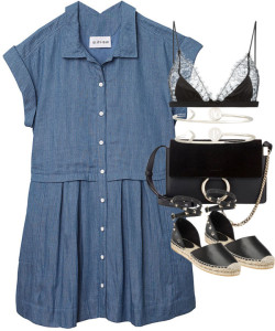 styleselection:  Untitled #1959 by sophiasstyle featuring heart jewelleryOlive Oak blue short sleeve dress, 91 AUD / Maison Close triangle bra, 79 AUD / Ash ankle wrap sandals, 265 AUD / Genuine leather shoulder bag, 80 AUD / Sarah Chloe heart jewellery